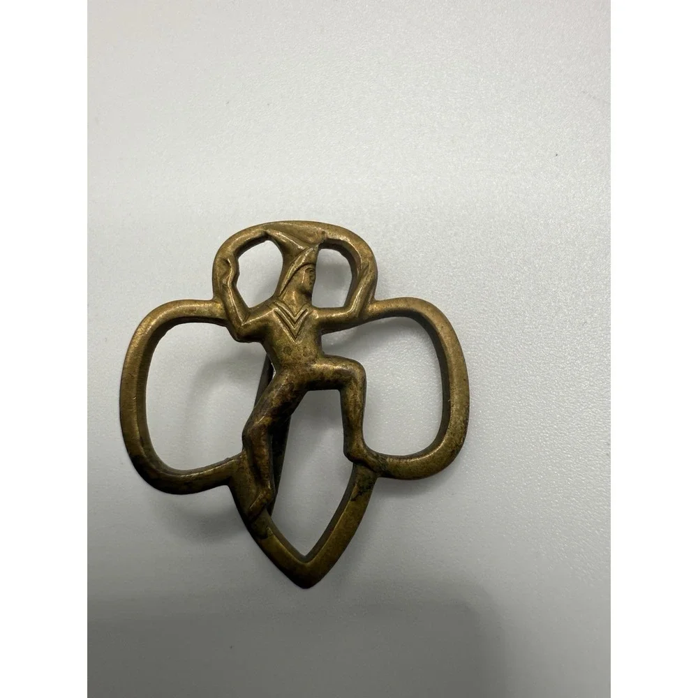 Vintage 1950's-60's Girl Scouts Brownie Membership‎ Uniform Pinback Pin Clover